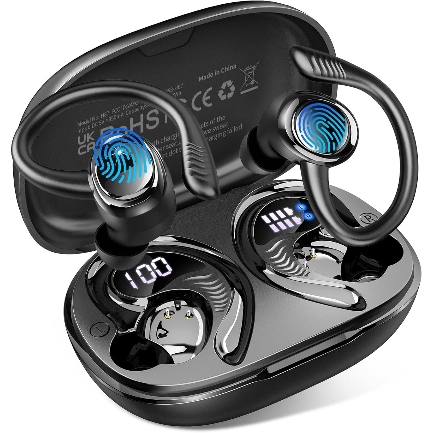 Wireless Sport Earbuds Bluetooth 5.4 Deep Bass 50H Playtime Headphones