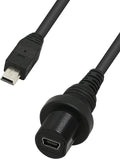Mini Cable USB Male to Female Panel Mount 30cm Waterproof Dashboard