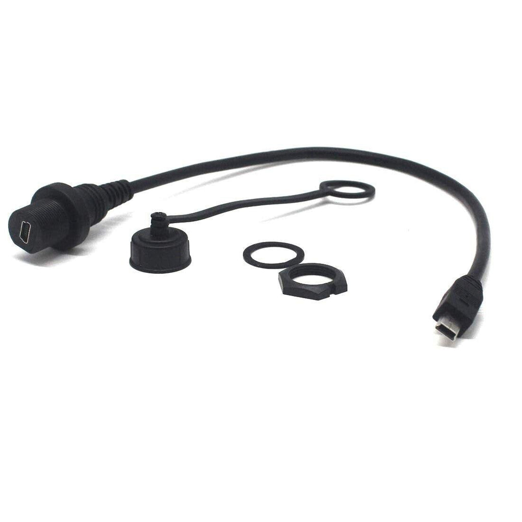 Mini Cable USB Male to Female Panel Mount 30cm Waterproof Dashboard
