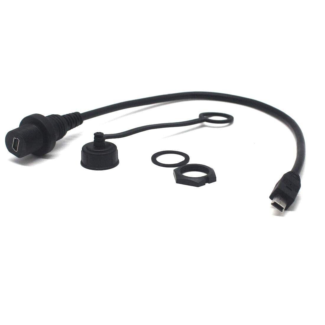 Mini Cable USB Male to Female Panel Mount 30cm Waterproof Dashboard