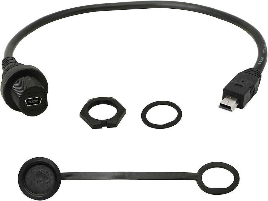 Mini Cable USB Male to Female Panel Mount 30cm Waterproof Dashboard