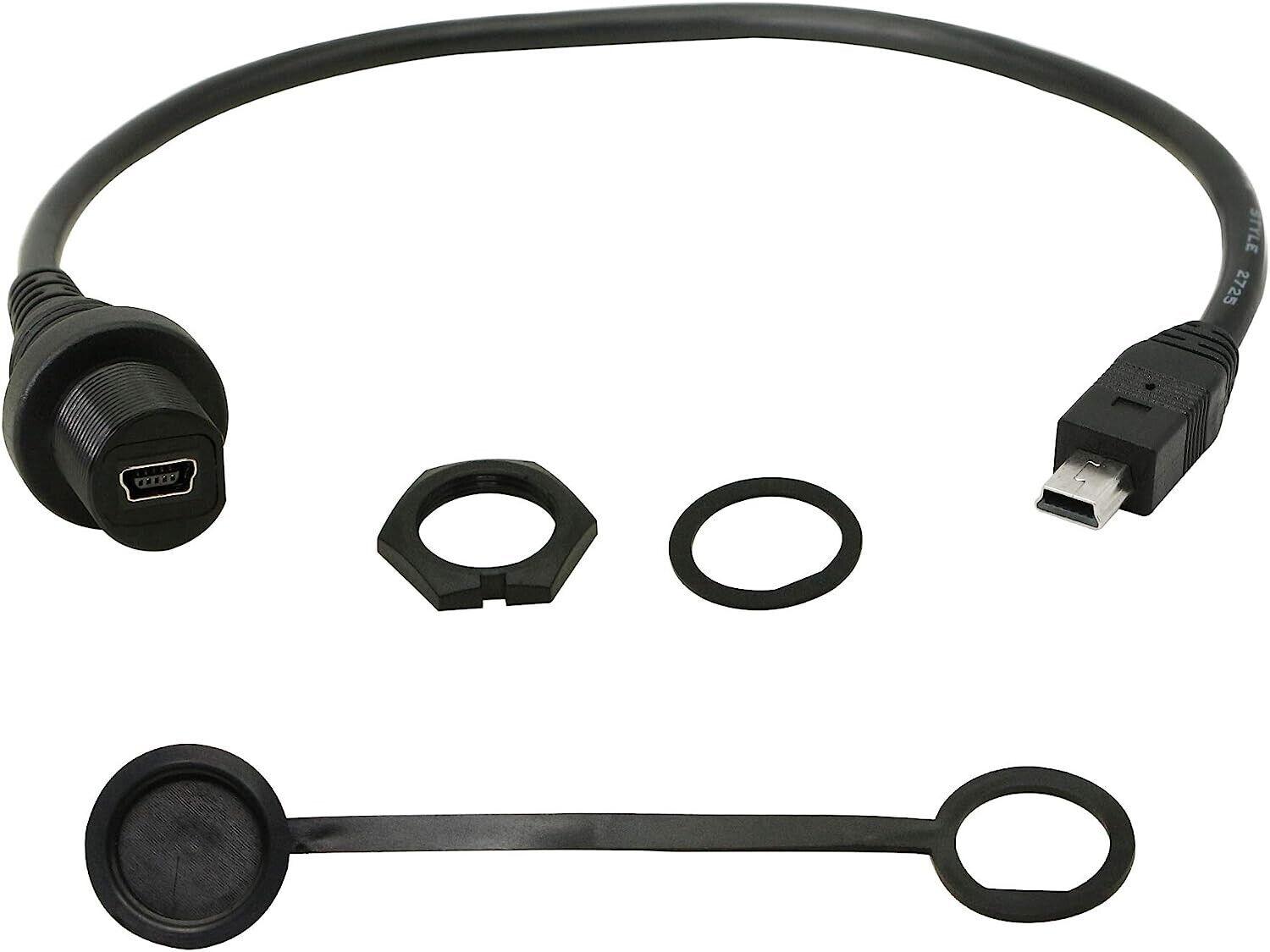 Mini Cable USB Male to Female Panel Mount 30cm Waterproof Dashboard