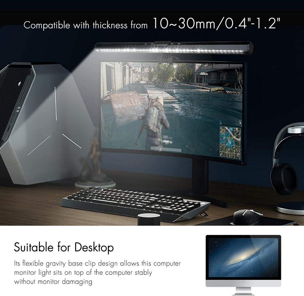 Neoglint Computer Monitor Light, e-Reading LED Desk Lamp, USB Powered
