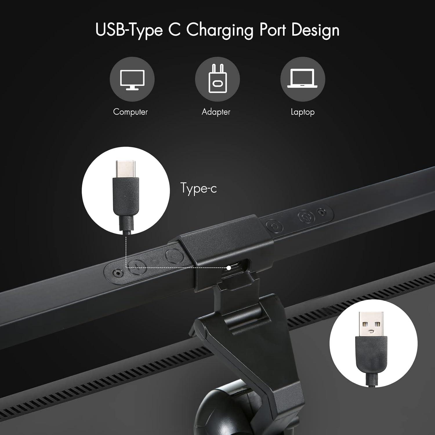 Neoglint Computer Monitor Light, e-Reading LED Desk Lamp, USB Powered
